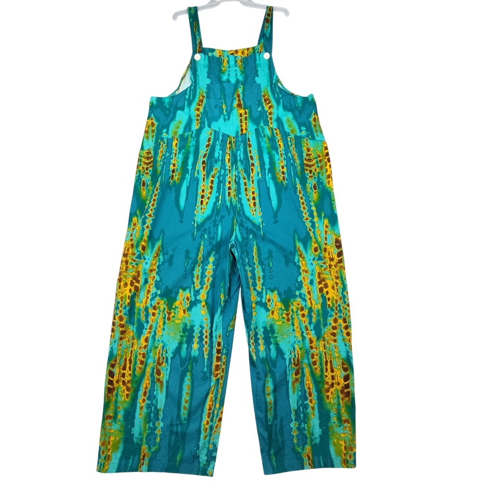 Turquoise Multicolor Tie-Dye Wide-Leg Jumpsuit